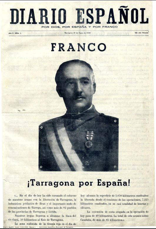 Portada Diario Español 15/01/1939