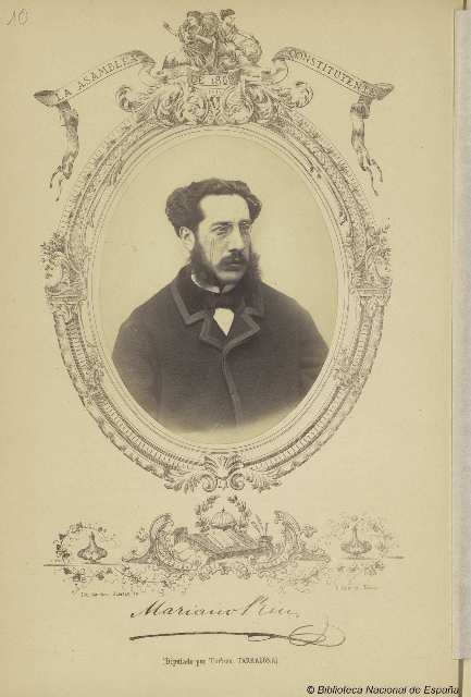 Retrat de Marià Rius. Arxiu Biblioteca Nacional de España (1869)
