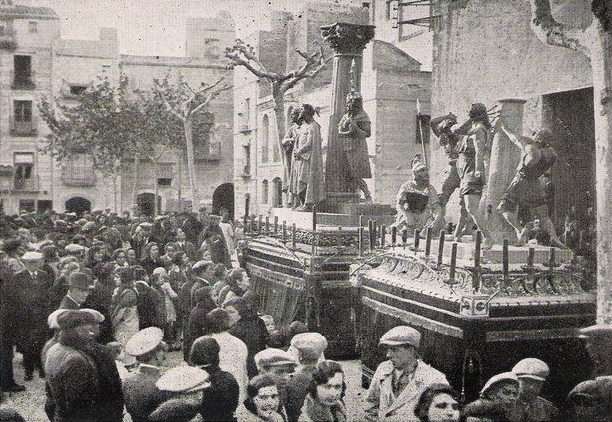 Plaça del Rei. Setmana Santa 1931
