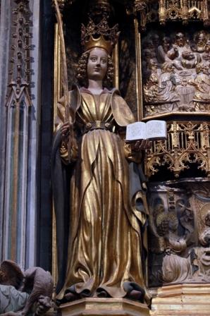Imatge de Santa Tecla a l’altar major de la Catedral