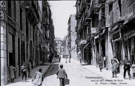 Carrer Comte de Rius inicis segle XX. La primera seu de la COT va ser al número 11 d'aquest carrer