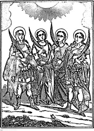 Domici, Esparqui, Teodora i Aquila. (Santa Pelàgia fa la foto.)